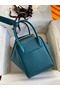 Hermes Lindy 30 Handmade Bag In Vert Bosphore Clemence Leather Replica