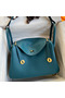 Hermes Lindy 30 Handmade Bag In Vert Bosphore Clemence Leather Replica