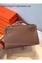 Hermes MINI Kelly 22cm Tote Bag Calfskin Leather K22 Grey Replica