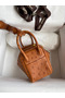 Hermes Mini Lindy Handmade Bag In Gold Ostrich Leather Replica