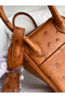 Hermes Mini Lindy Handmade Bag In Gold Ostrich Leather Replica