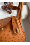 Hermes Mini Lindy Handmade Bag In Gold Ostrich Leather Replica