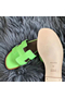 Hermes Oran Sandals In Apple Green Lizard Leather Replica