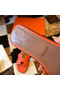 Hermes Oran Slide Sandals In Orange Clemence Leather Replica