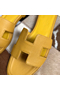 Hermes Oran Slide Sandals In Yellow Epsom Calfskin Replica
