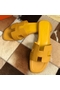 Hermes Oran Slide Sandals In Yellow Epsom Calfskin Replica