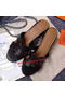 Hermes Sandals Togo Leather HO0471 Black Replica
