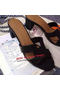 Hermes Sandals Togo Leather HO0471 Black Replica