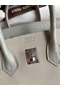 Hermes Touch Birkin 25 Bag in Pearl Grey Togo and Matte Alligator Leather Replica