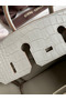 Hermes Touch Birkin 25 Bag in Pearl Grey Togo and Matte Alligator Leather Replica