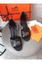 Hermes Viaggio 60MM Sandals In Black Leather Replica