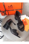 Hermes Viaggio 60MM Sandals In Black Leather Replica