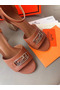 Hermes Viaggio 60MM Sandals In Brown Leather Replica