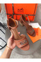 Hermes Viaggio 60MM Sandals In Brown Leather Replica