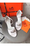 Hermes Viaggio 60MM Sandals In White Leather Replica