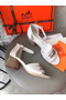 Hermes Viaggio 60MM Sandals In White Leather Replica