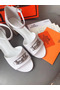 Hermes Viaggio 60MM Sandals In White Leather Replica