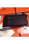 Hermes Zipper Wallet Grainy Leather HA309 Black Replica