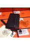 Hermes Zipper Wallet Grainy Leather HA309 Black Replica