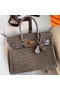 Hermes Birkin 30 Handmade Bag In Taupe Crocodile Niloticus Shiny Replica