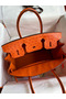 Hermes Birkin 30 Retourne Handmade Bag In Orange Ostrich Leather Replica