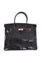 Hermes Birkin 35CM Tote Bag Black Iridescent Croco Leather Gold Replica