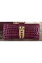 Hermes Croco Leather Clutch H88017 Purple Replica