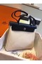 Hermes Herbag 31CM Original Canvas Leather & Calfskin 45987 Offwhite&Black Replica