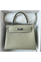 Hermes Kelly Retourne 25 Handmade Bag In Sauge Clemence Leather Replica