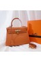 Hermes Kelly Shoulder Bag Original TOGO Leather KY3255 orange Replica