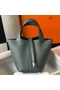 Hermes Picotin Lock 18 Bag In Vert Amande Clemence Leather Replica