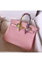 Hermes Birkin 25 Handmade Bag In Pink Swift Leather Replica