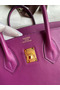 Hermes Birkin 25 Retourne Handmade Bag In Anemone Swift Calfskin Replica