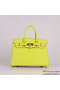 Hermes Birkin 30CM Tote Bags Lemon Clemence Leather Gold Replica