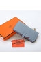 Hermes Bearn Japonaise Bi-Fold Wallet Grainy Leather A208 SkyBlue Replica