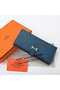 Hermes Bearn Japonaise Bi-Fold Wallet Original Leather A208 Dark Blue Replica