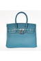 Hermes Birkin 25CM Tote Bags Togo Leather Blue Silver Replica