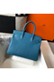 Hermes Birkin 30cm Bag In Jean Blue Clemence Leather GHW Replica