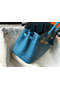 Hermes Birkin 30cm Bag In Jean Blue Clemence Leather GHW Replica