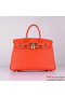 Hermes Birkin 30CM Tote Bags Orange Clemence Leather Gold Replica