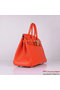 Hermes Birkin 30CM Tote Bags Orange Clemence Leather Gold Replica