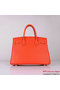 Hermes Birkin 30CM Tote Bags Orange Clemence Leather Gold Replica