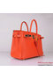 Hermes Birkin 30CM Tote Bags Orange Clemence Leather Gold Replica