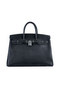 Hermes Birkin 35CM Tote Bag Black Grainy Leather Silver Replica