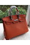 Hermes Birkin 35CM Tote Bag Orange Calfskin Leather BK35 Silver Replica