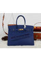 Hermes Birkin 35CM Tote Bag RoyalBlue Clemence Leather H35 Gold Replica