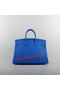 Hermes Birkin 35CM Tote Bags Blue Grainy Leather H-35 Gold Replica