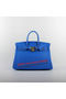 Hermes Birkin 35CM Tote Bags Blue Grainy Leather H-35 Gold Replica