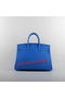 Hermes Birkin 35CM Tote Bags Blue Grainy Leather H-35 Silver Replica