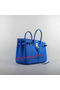 Hermes Birkin 35CM Tote Bags Blue Grainy Leather H-35 Silver Replica